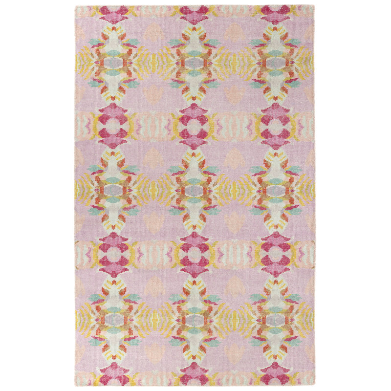Dash and Albert Rugs Casar HandKnotted Ikat Area Rug in Pink by Laura